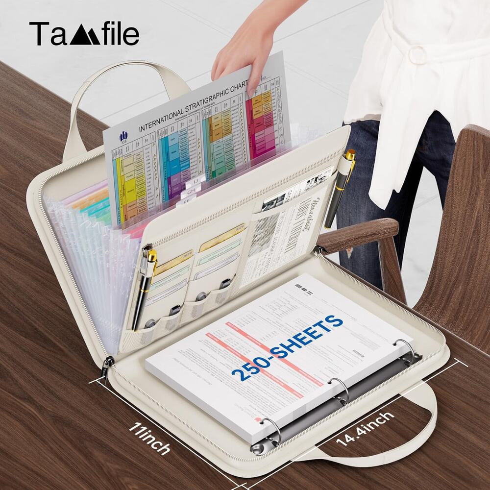 Tamfile Fireproof Accordion File Folder with Handle, Document Organizer Expandin - Picture 2 of 7